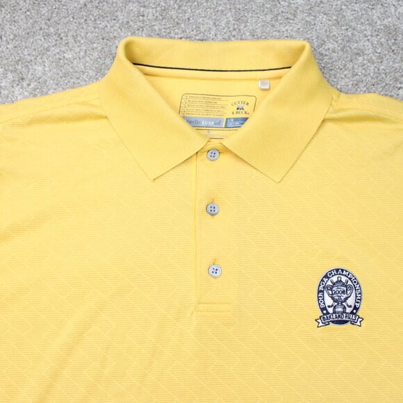 Cutter & Buck Polo Shirt Mens Large Yellow CB DryTec Luxe S/S PGA Championship - Picture 5 of 16